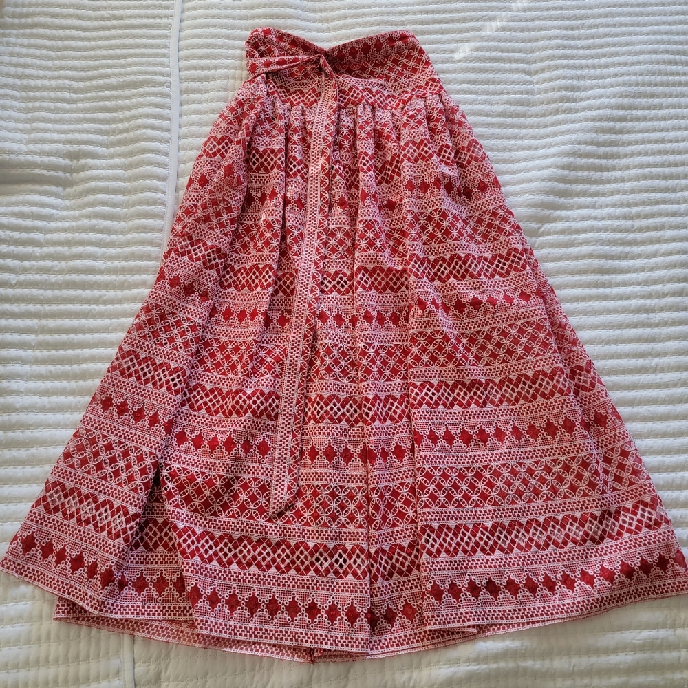 NWOT Gorgeous Antonio Melani red maxi skirt size 2